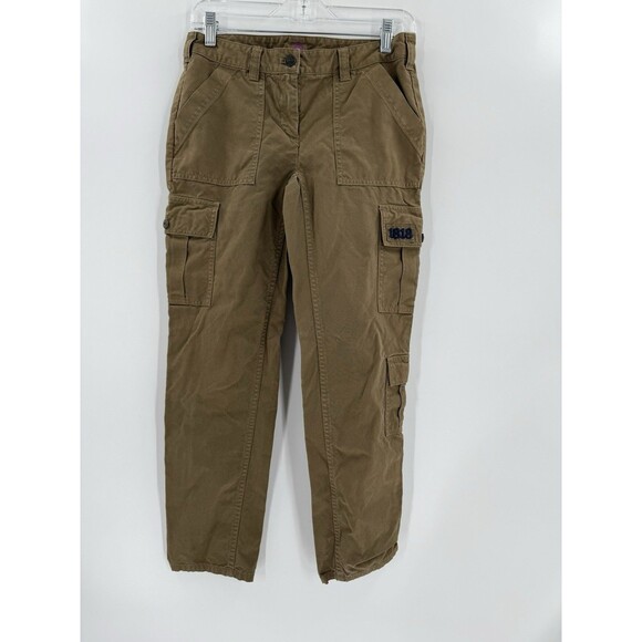 Brooks Brothers 1818 Women’s SIZE 2 Green Cargo Utility Pant Straight Pockets EC - Picture 6 of 12